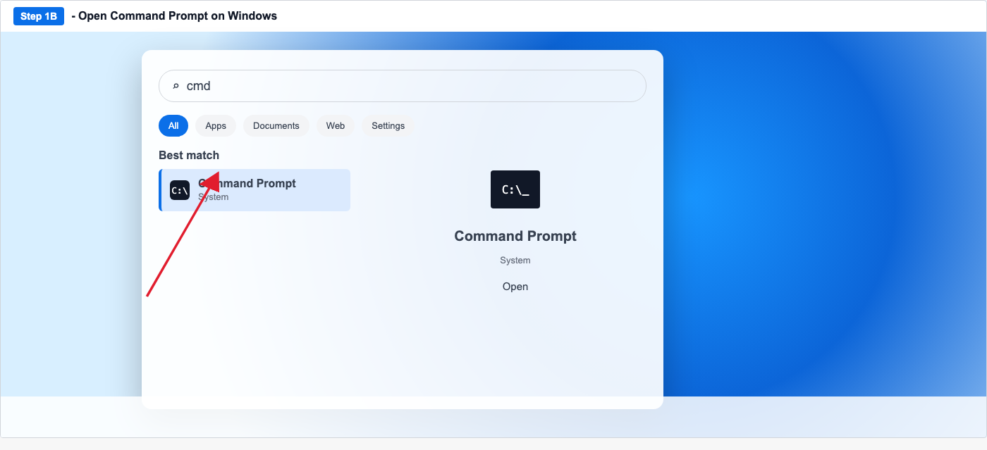 Open Command Prompt on Windows