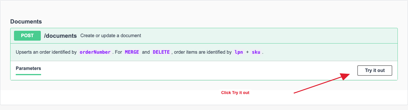 POST documents Try it out
